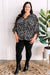 12.22 Dolman Sleeve Blouse With Bow Sleeve In Black & White Animal Print