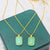 Gold-Plated Natural Stone Pendant Necklace