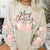 MERRY CHRISTMAS PINK ORNAMENTS SWEATSHIRT W/ SLEEVE PRINT