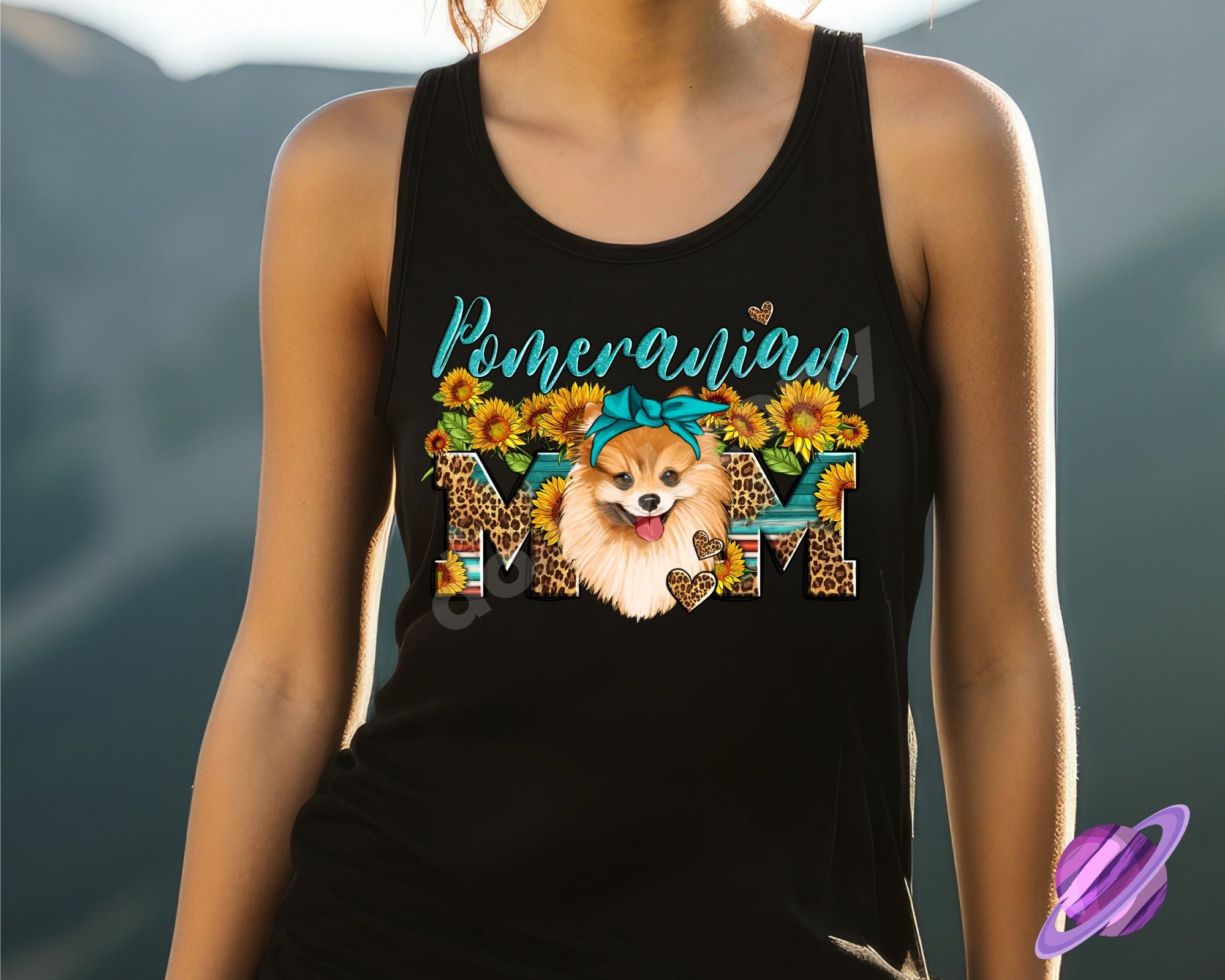 SUNFLOWER POMMERANIAN MOM TANK TOP