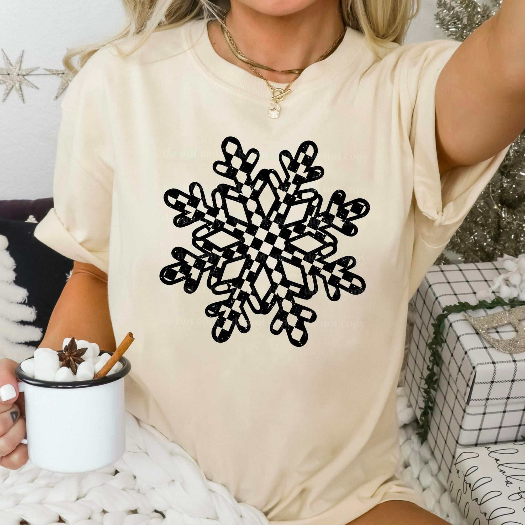 BLACK SNOWFLAKE TEE