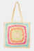 Fame Rainbow Crochet Knit Tote Bag
