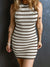 Striped Round Neck Sleeveless Mini Dress