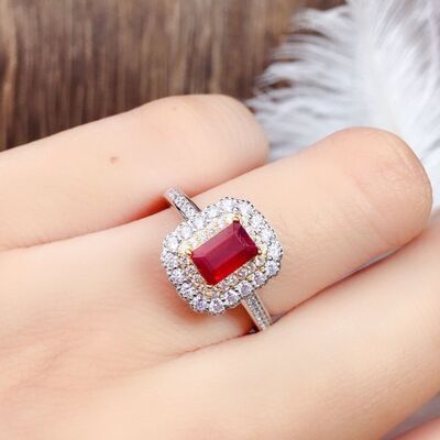 Silver Plated Artificial Gemstone Ring
