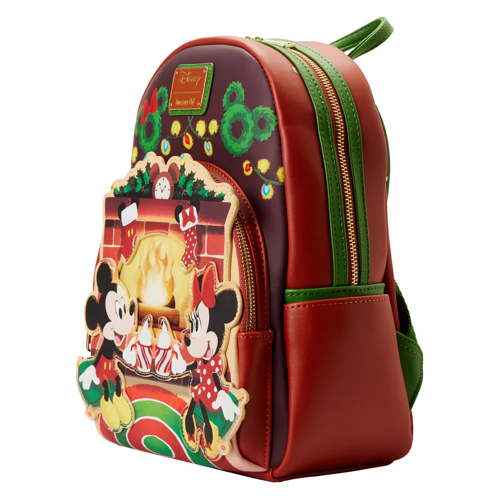 Mickey & Minnie Mouse Hot Cocoa Fireplace Light Up Mini Backpack