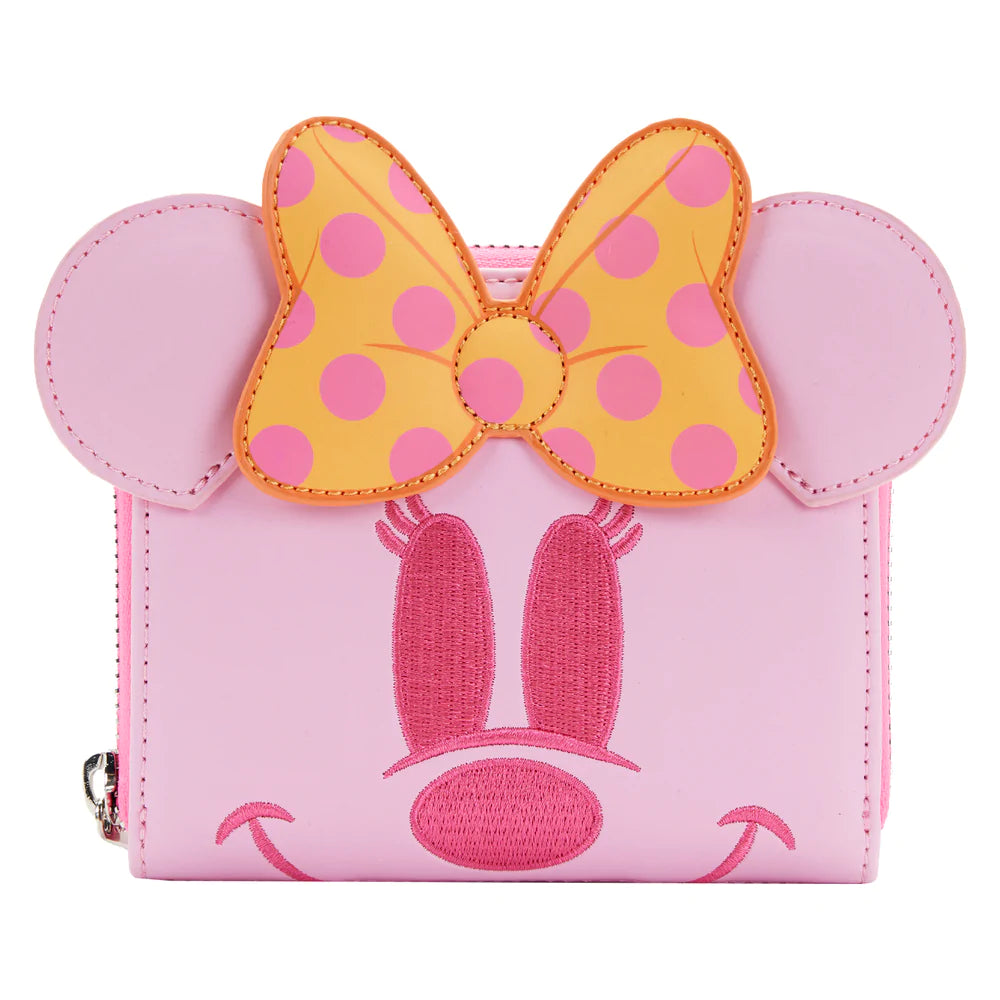 Pastel Ghost Minnie Mouse Glow-in-the-Dark Zip Around Wallet