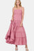 Zenana Woven Smocked Tiered Cami Maxi Dress